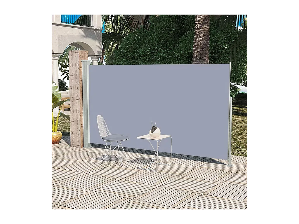 Auvent latéral rétractable de patio 160 x 300 cm Gris WVGQ2926
