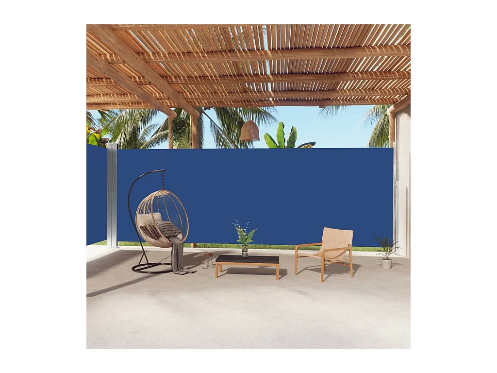 Auvent latéral rétractable Bleu 220x1000 cm WVGQ8868