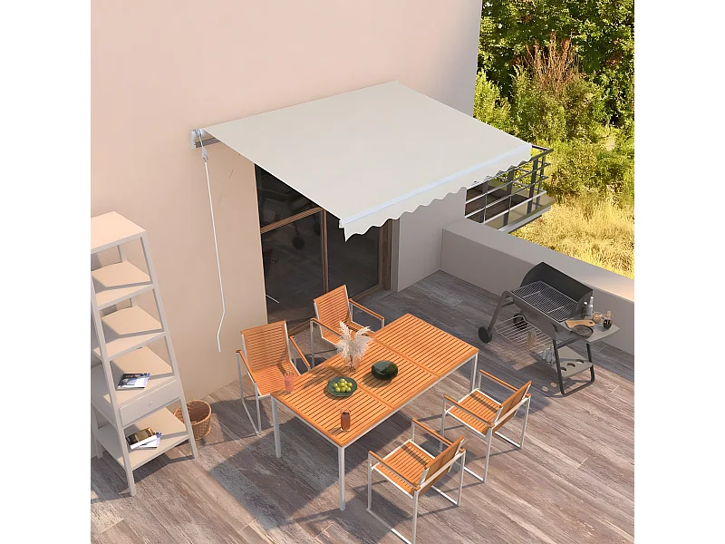 Toldo retráctil automático crema 300x250 cm ES31150