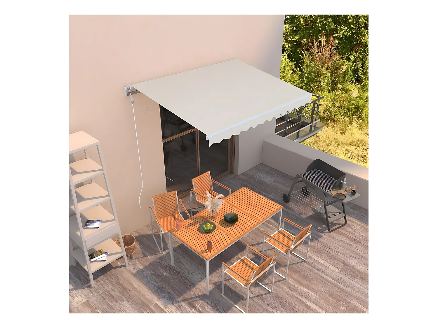 Auvent rétractable automatique 300x250 cm Crème WVGQ3385