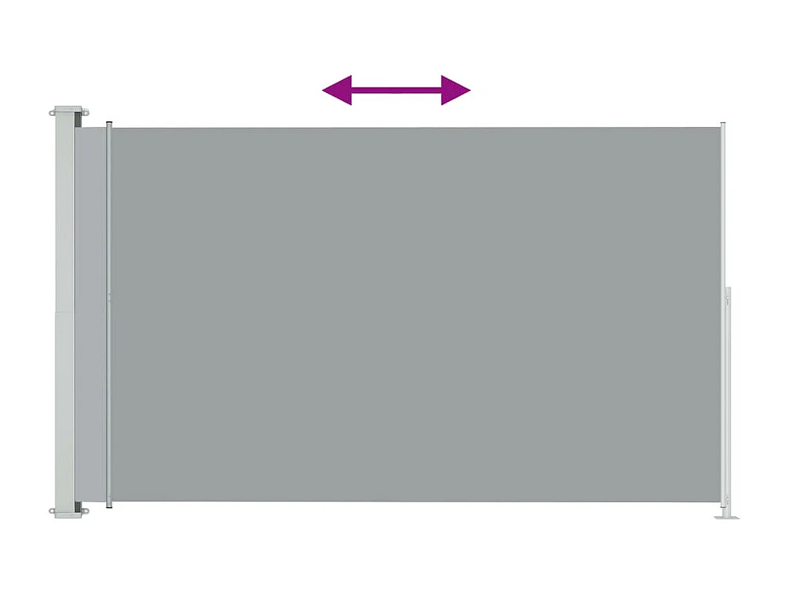 Toldo lateral retráctil de jardín gris 180x300 cm ES90431