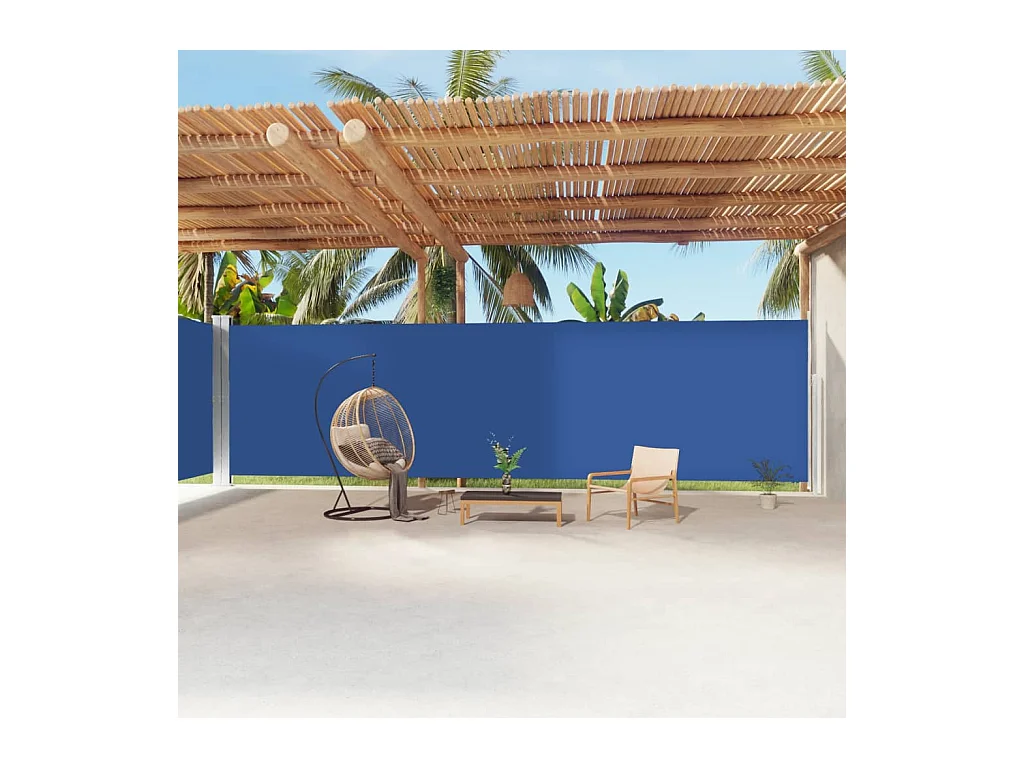 Auvent latéral rétractable Bleu 220x1200 cm WVGQ6666