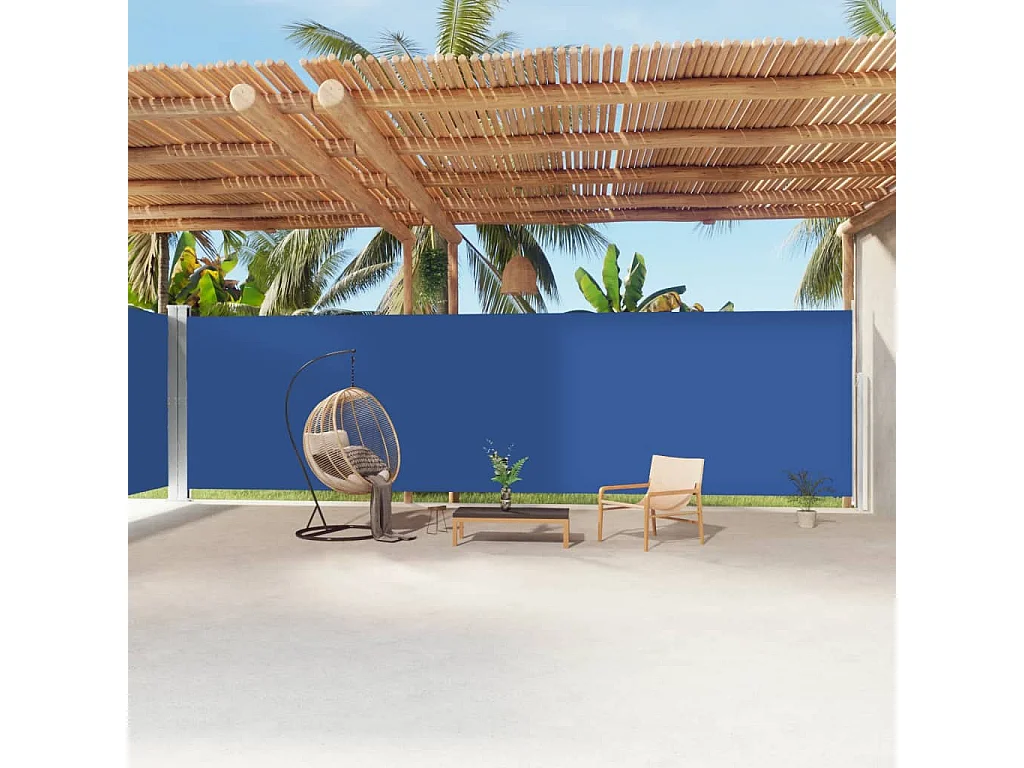 Toldo lateral retráctil azul 220x1200 cm ES82183
