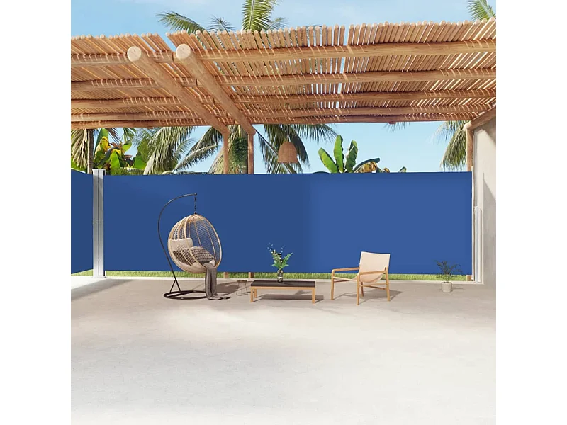 Windscherm uittrekbaar 220x1200 cm blauw NL741019