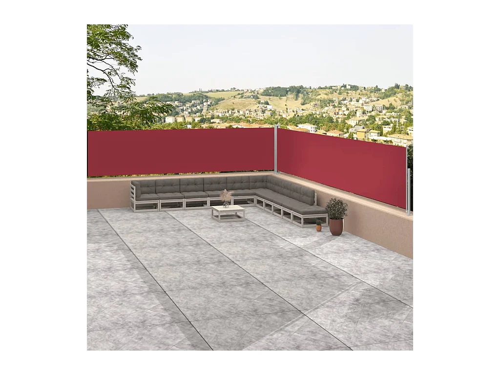 Auvent latéral rétractable Rouge 117x1200 cm WVGQ9768