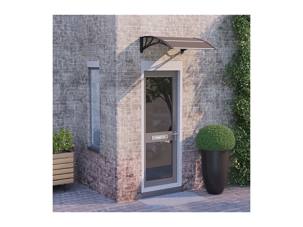 Auvent de porte Noir 80x80 cm Polycarbonate WVGQ5165