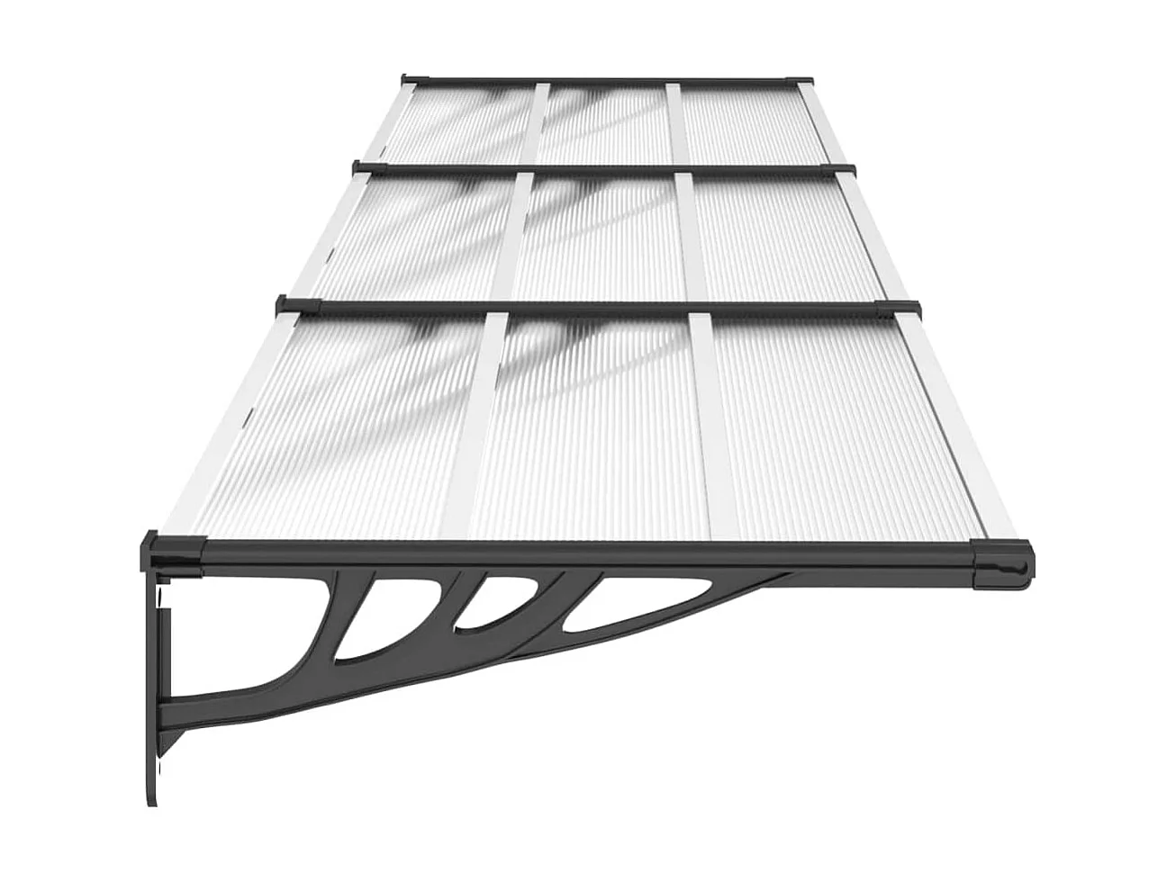 Auvent de porte Noir et transparent 358,5x90 cm Polycarbonate WVGQ5711