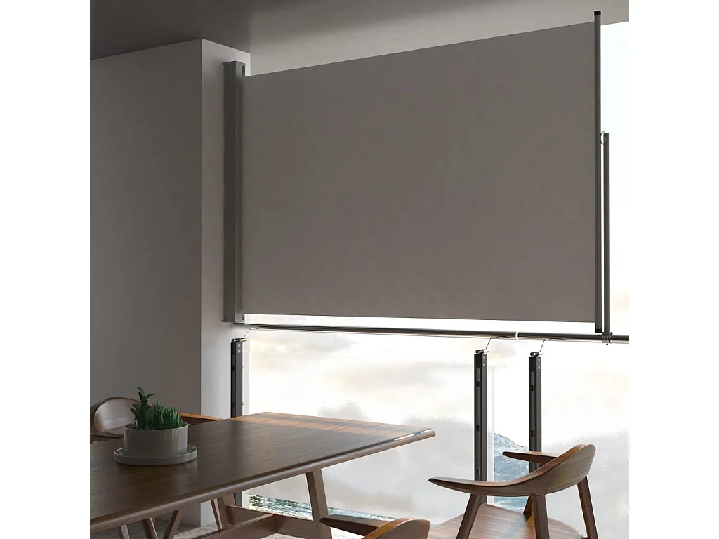 Auvent latéral rétractable de patio 160 x 300 cm Gris WVGQ9410