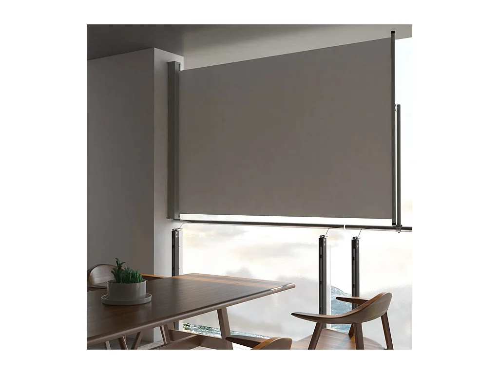 Auvent latéral rétractable de patio 160 x 300 cm Gris WVGQ9410