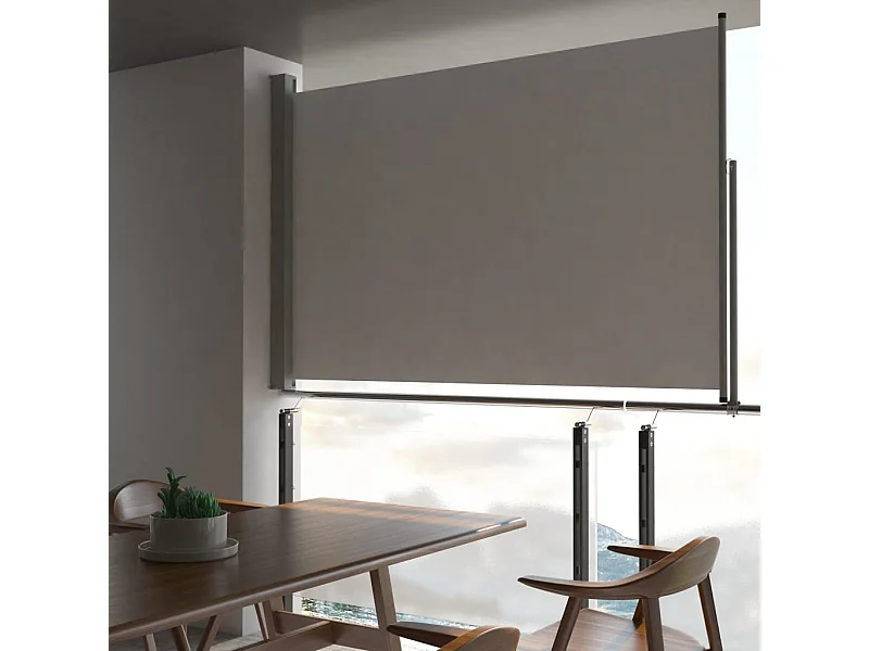 Tuinscherm uittrekbaar 160x300 cm grijs NL643605