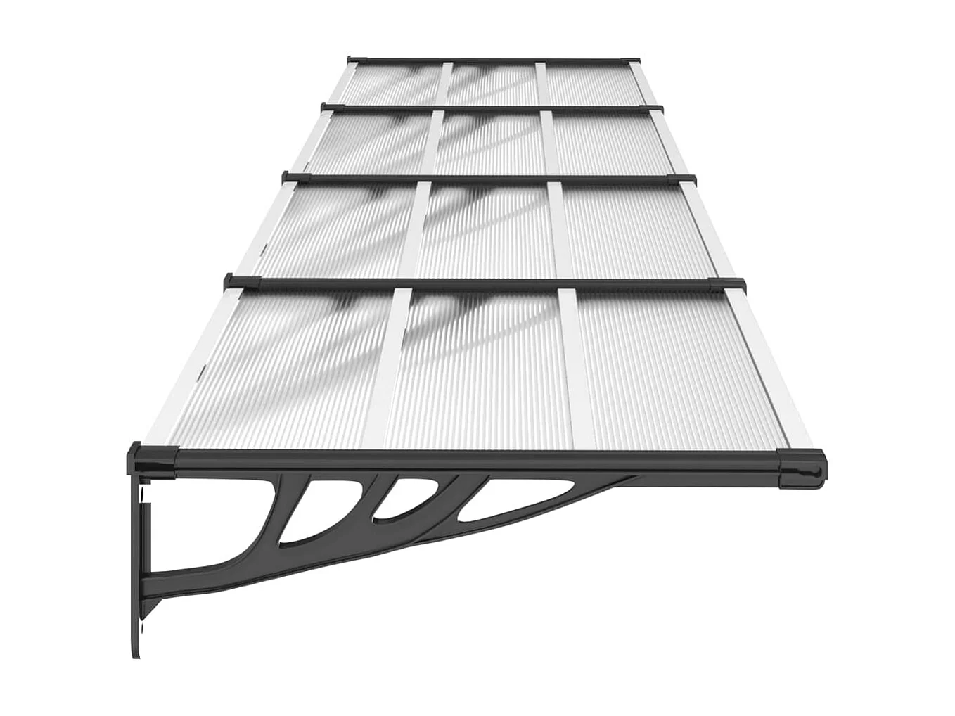 Auvent de porte Noir et transparent 396x90 cm Polycarbonate WVGQ3695