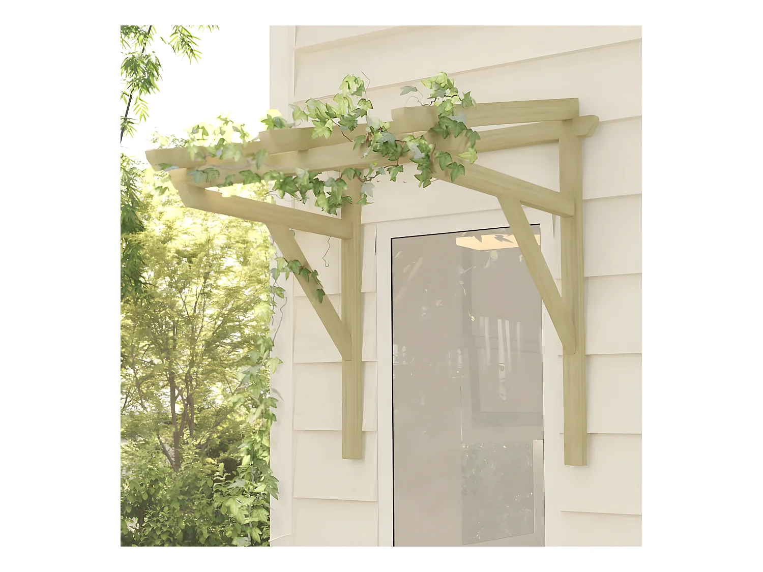 Auvent de porte 100x100x80 cm Bois de pin massif imprégné OWV33416