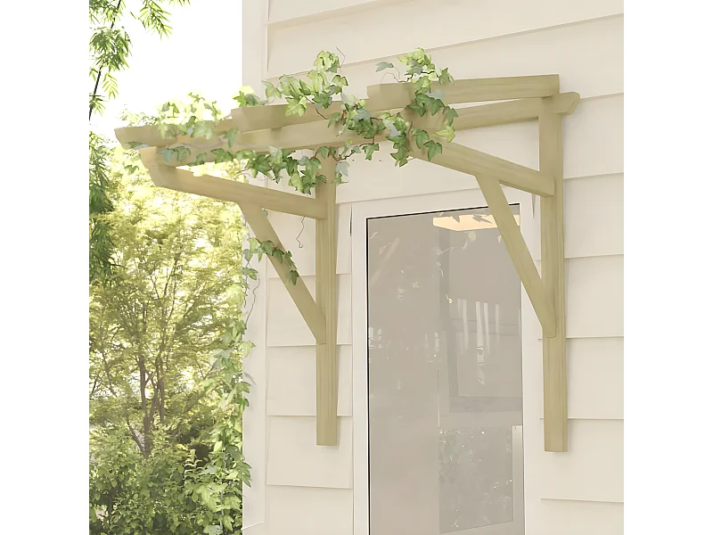 Auvent de porte 100x100x80 cm Bois de pin massif imprégné OWV33416