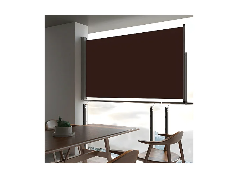 Toldo lateral retráctil para patio marrón 140x300 cm ES35340