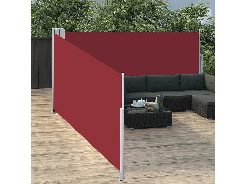 Auvent latéral rétractable Rouge 120 x 1000 cm WVGQ7721
