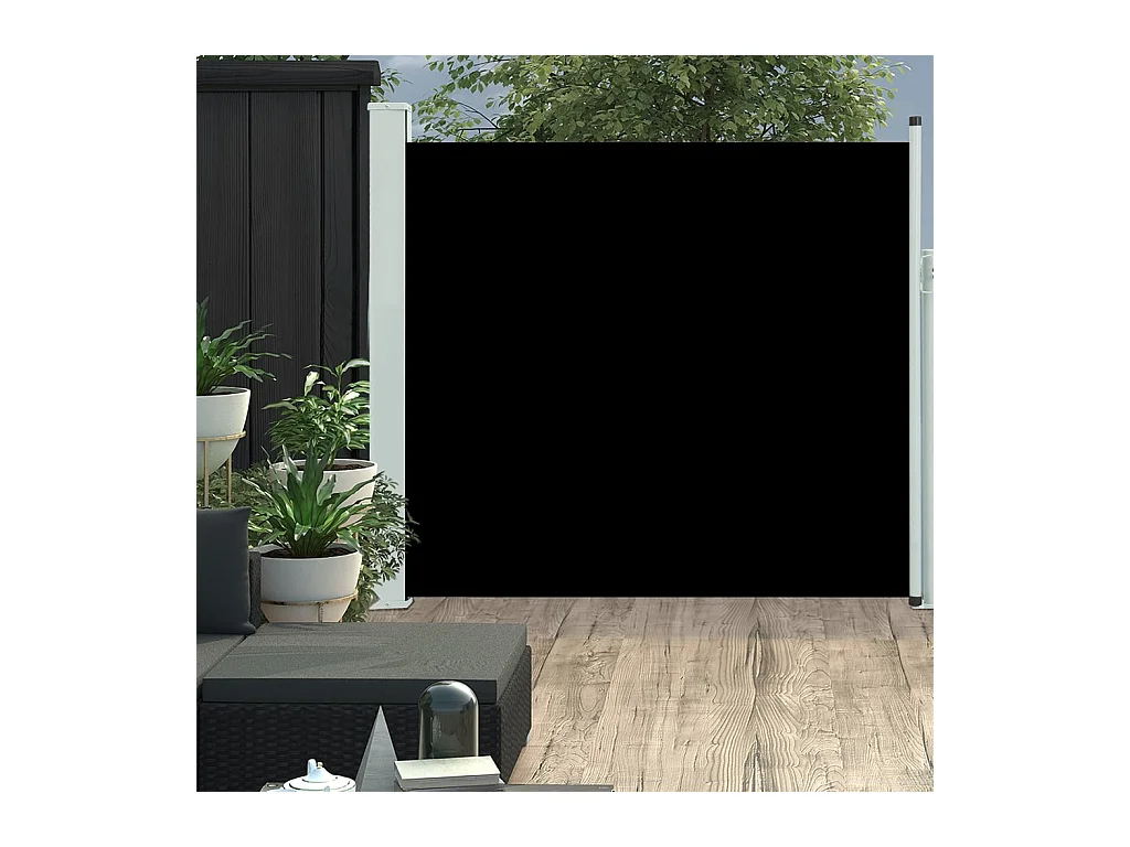 Auvent latéral rétractable de patio 170x300 cm Noir WVGQ9372