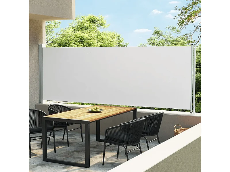 Auvent latéral rétractable de patio 600x160 cm Crème WVGQ8101