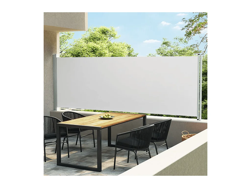 Auvent latéral rétractable de patio 600x160 cm Crème WVGQ8101