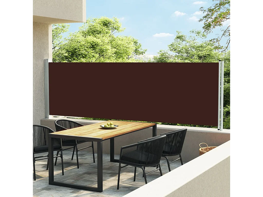 Auvent latéral rétractable de patio 140x600 cm Marron WVGQ5462