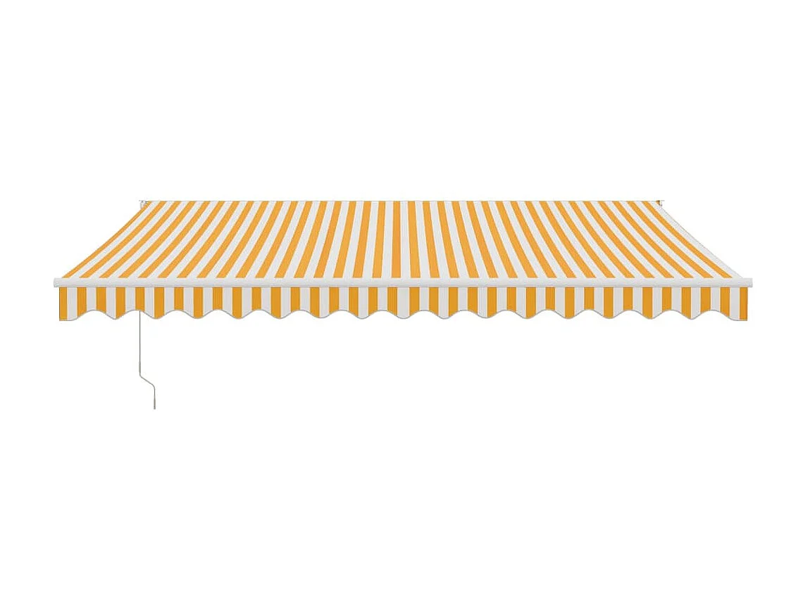 Auvent rétractable jaune et blanc 4,5x3 m tissu et aluminium WVGQ4330