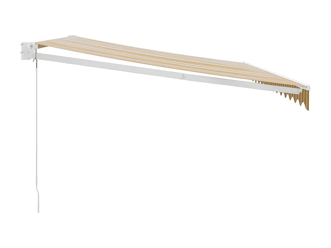 Auvent rétractable jaune et blanc 4,5x3 m tissu et aluminium WVGQ4330