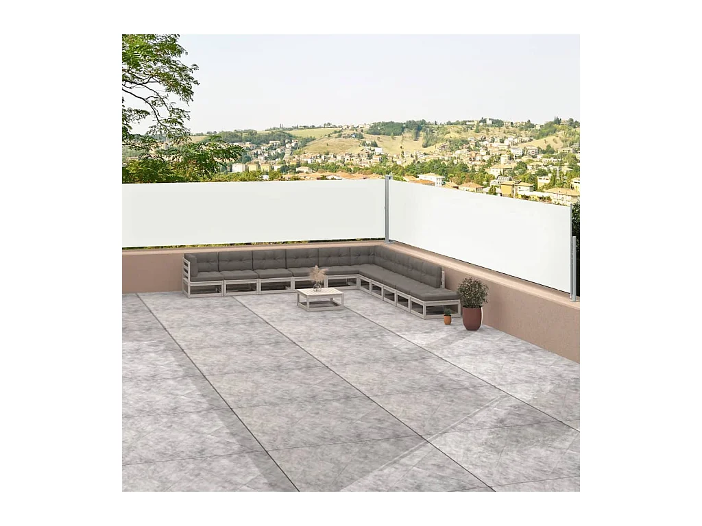 Auvent latéral rétractable Crème 117x1200 cm WVGQ3428