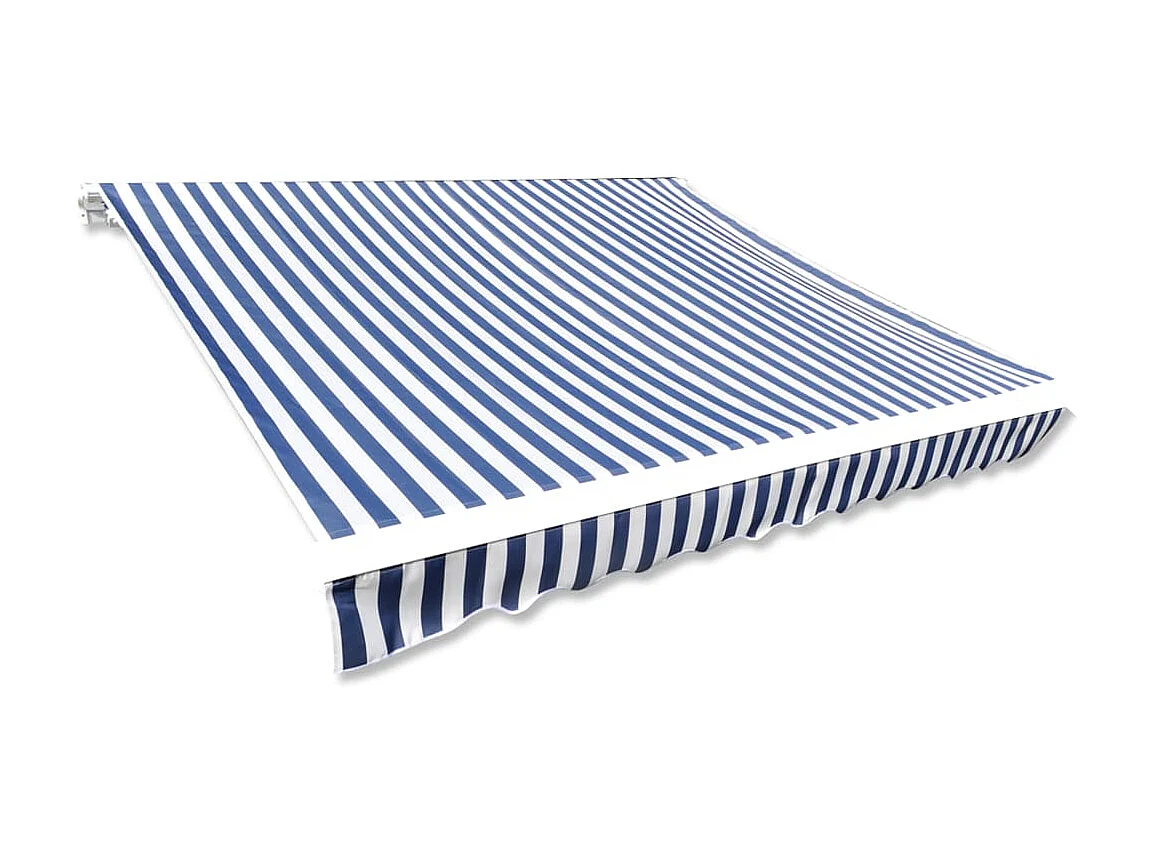 Luifeldoek 6x3 m canvas blauw en wit NL894617