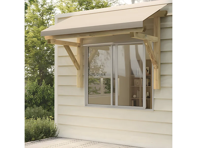 Auvent de porte 200x100x100 cm Bois de pin solide WVGQ1865