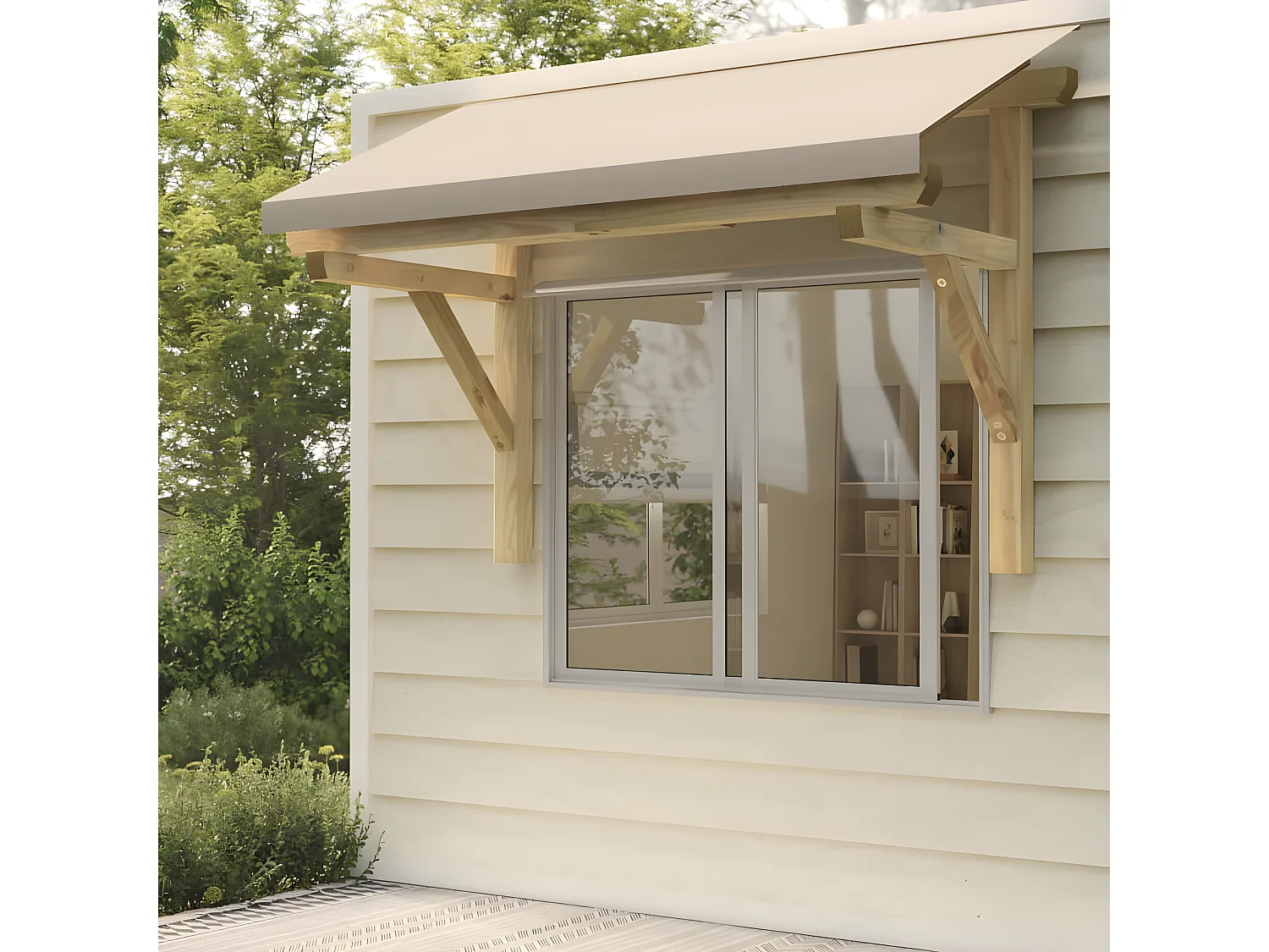 Auvent de porte 200x100x100 cm Bois de pin solide WVGQ1865