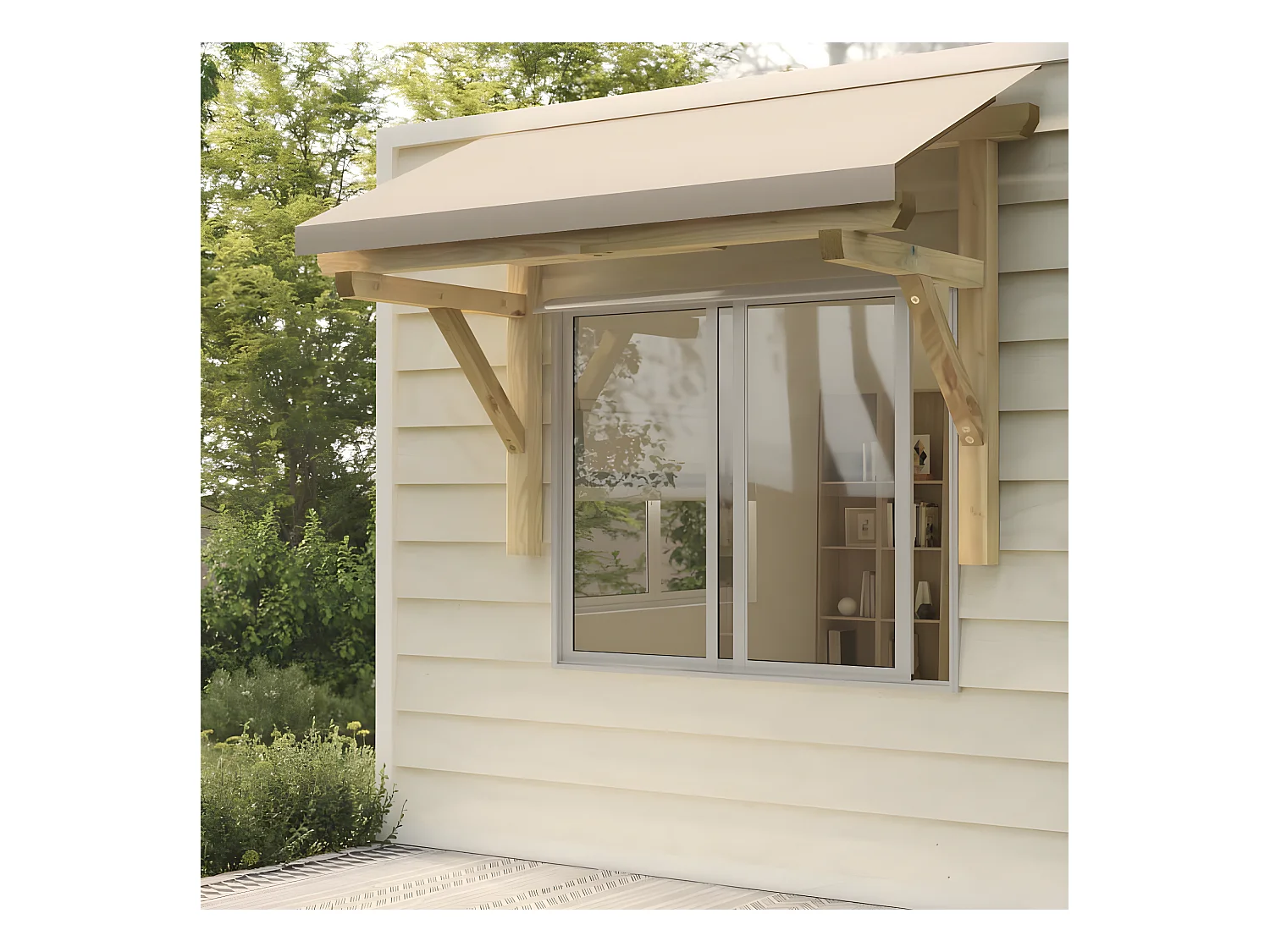 Auvent de porte 200x100x100 cm Bois de pin solide WVGQ1865