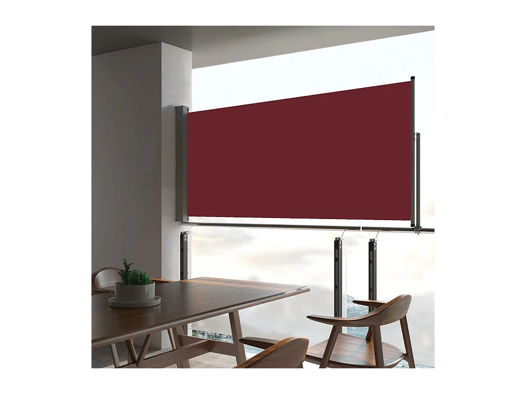 Auvent latéral rétractable de patio 60x300 cm Rouge WVGQ3288