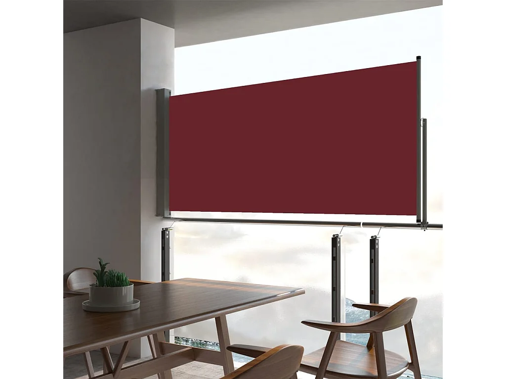 Auvent latéral rétractable de patio 60x300 cm Rouge WVGQ3288