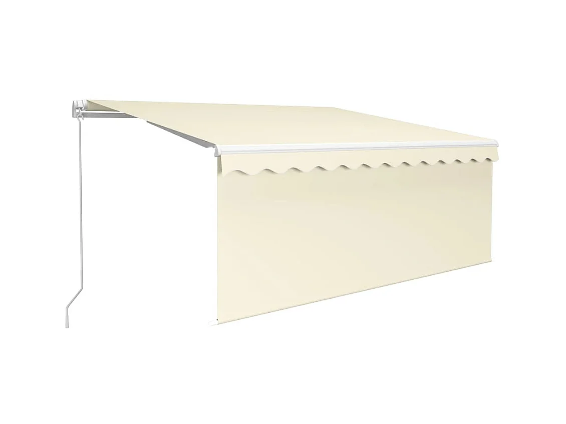 Auvent rétractable manuel avec store 3,5x2,5 m Crème   WVGQ2781