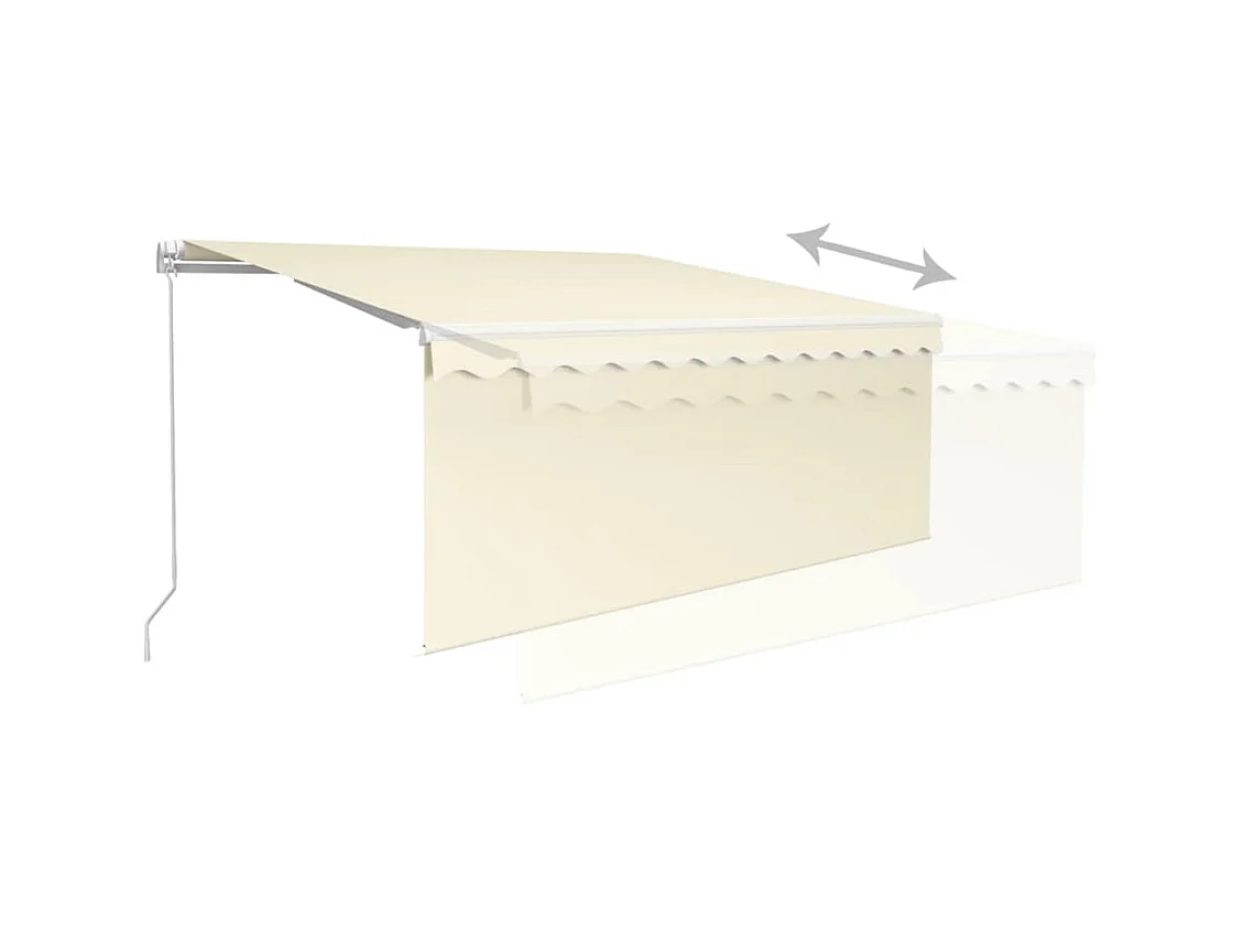 Auvent rétractable manuel avec store 3,5x2,5 m Crème   WVGQ2781