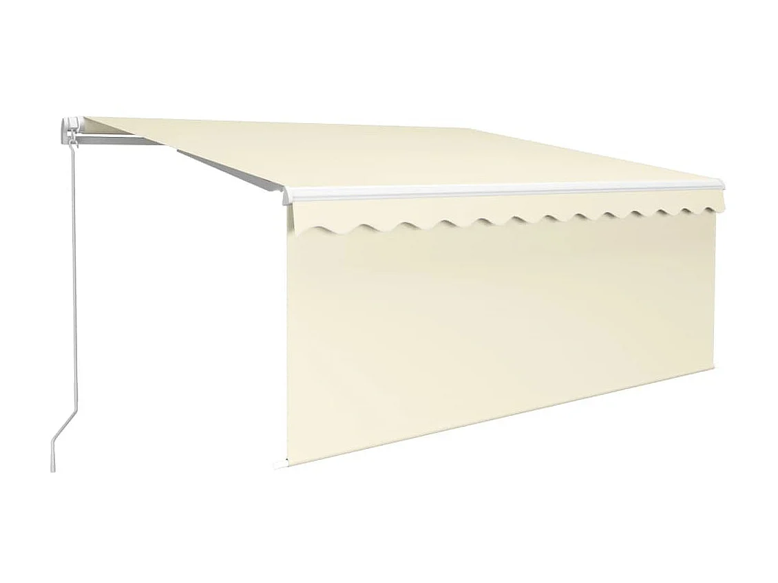 Luifel handmatig uittrekbaar met rolgordijn 3,5x2,5 m crème NL602625