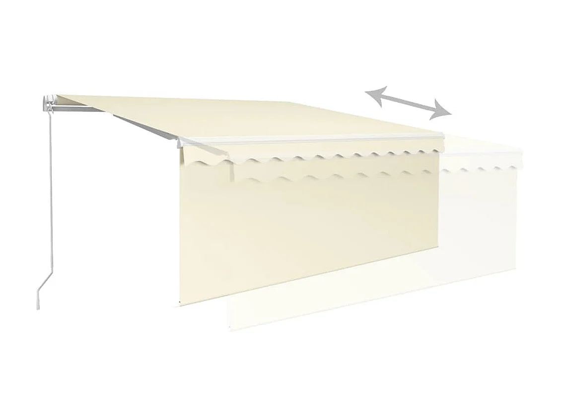 Luifel handmatig uittrekbaar met rolgordijn 3,5x2,5 m crème NL602625