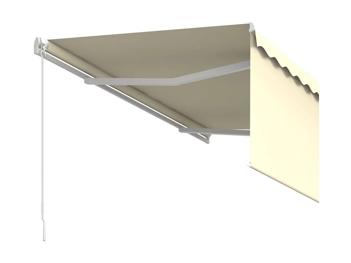 Luifel handmatig uittrekbaar met rolgordijn 3,5x2,5 m crème NL602625