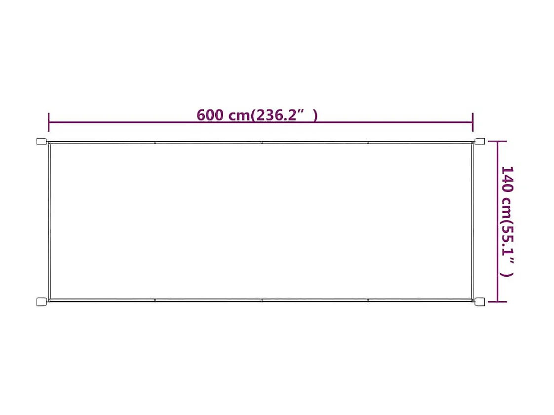 Auvent vertical Bleu 140x600 cm Tissu oxford WVGQ8301