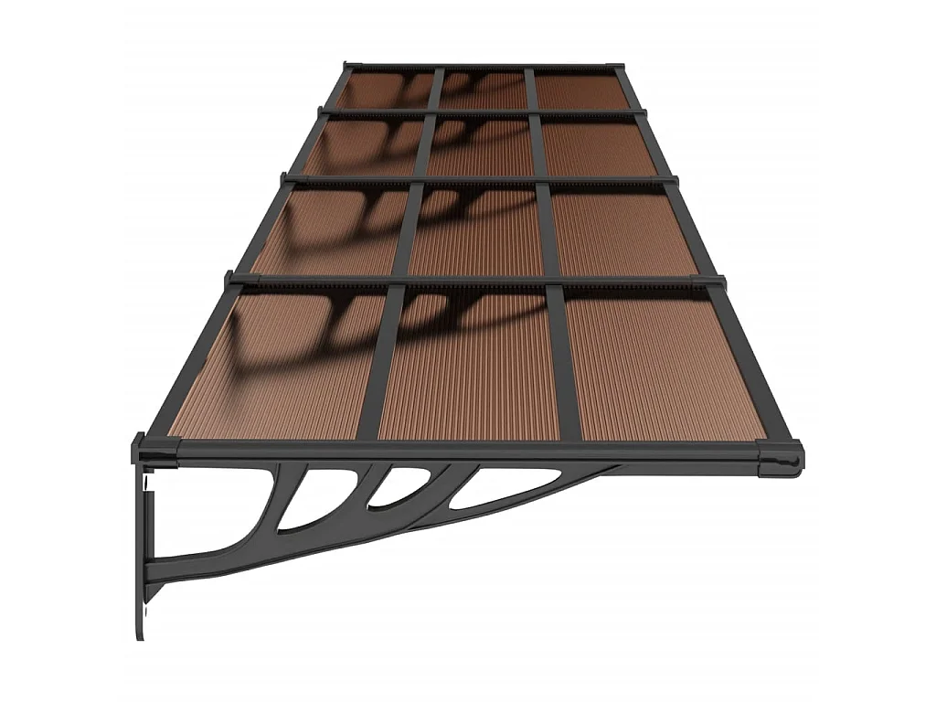 Auvent de porte Noir 396x90 cm Polycarbonate WVGQ7938