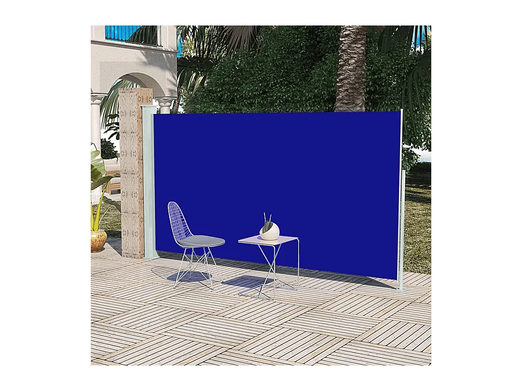 Auvent latéral rétractable de patio 160x300 cm Bleu WVGQ7537