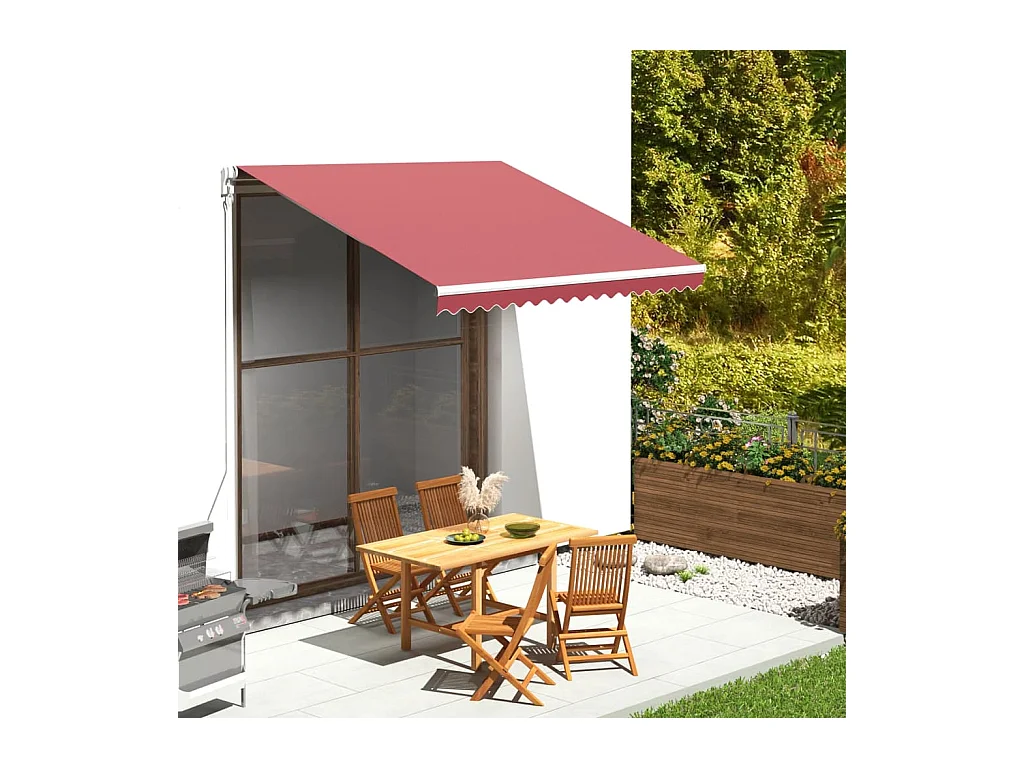 Tissu de remplacement pour auvent Bordeaux rouge 3x2,5 m WVGQ2513