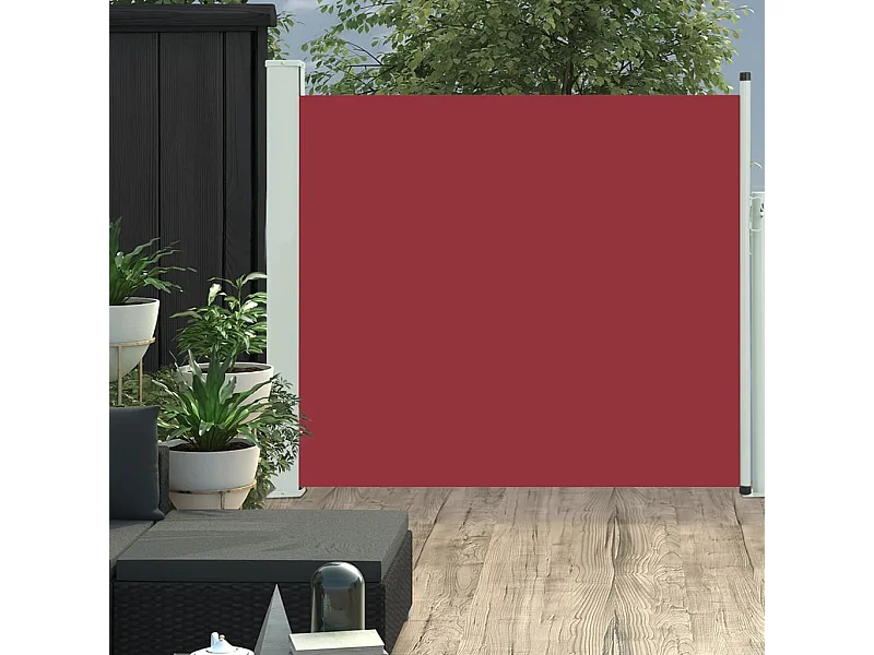 Toldo lateral retráctil de jardín rojo 100x300 cm ES28956