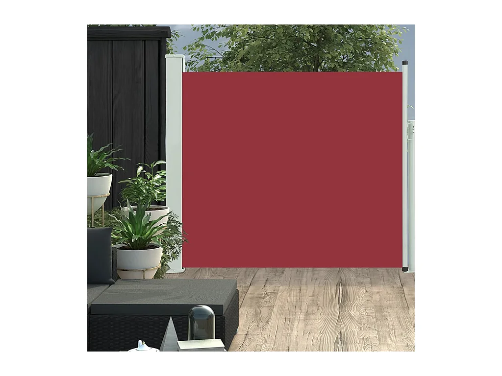 Auvent latéral rétractable de patio 100x300 cm Rouge WVGQ1692