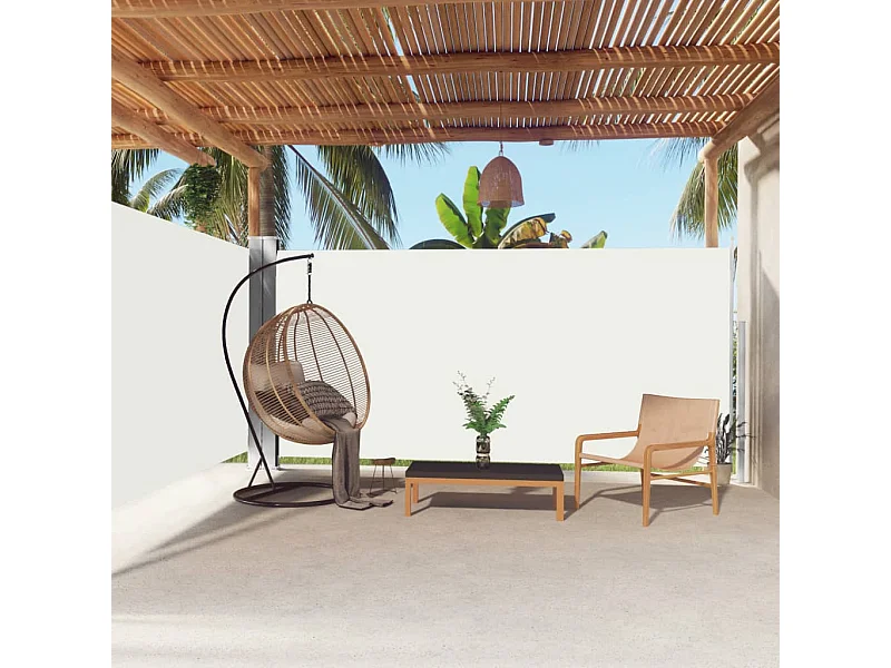 Toldo lateral retráctil color crema 180x600 cm ES54954