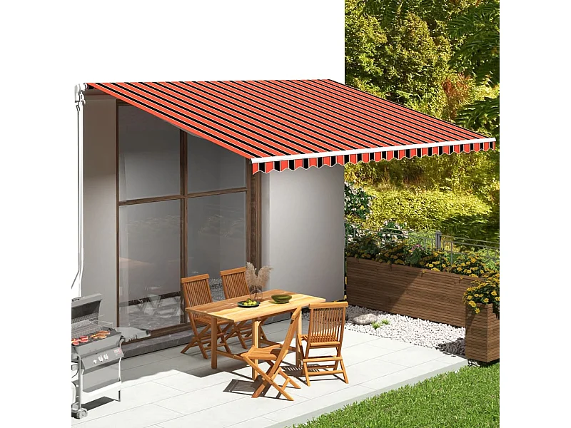 Tissu de remplacement pour auvent Orange et marron 5x3,5 m WVGQ3392