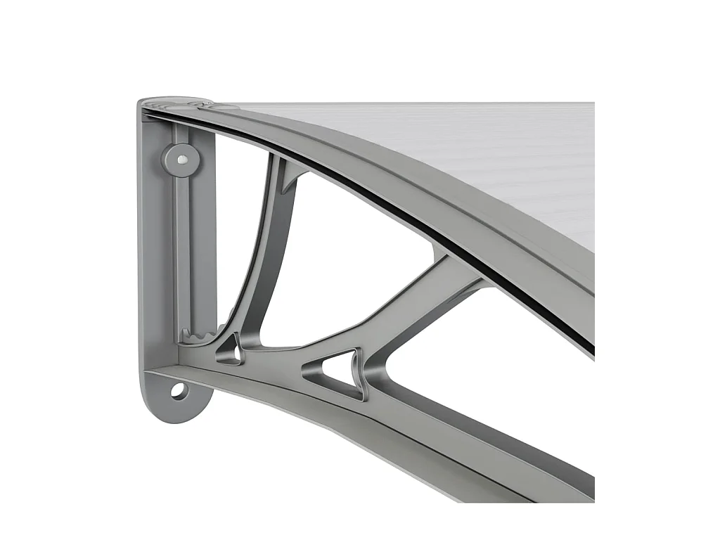Marquesina de puerta policarbonato gris 350x100 cm ES61833