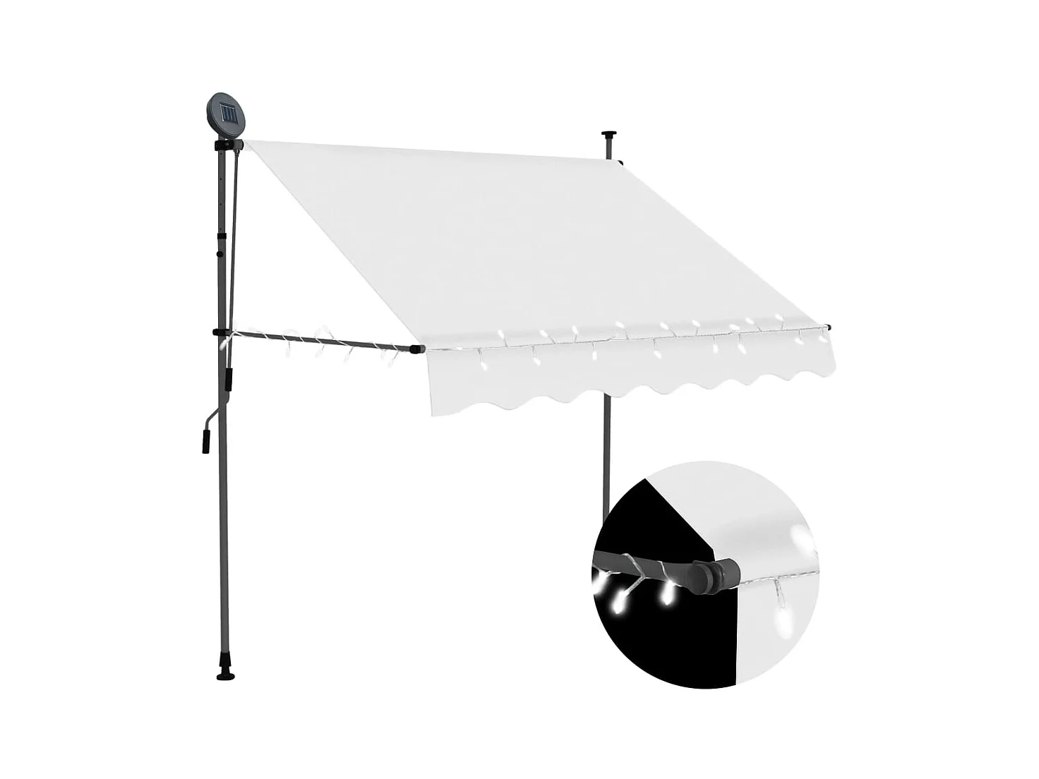 Auvent manuel rétractable avec LED 150 cm Crème WVGQ3034