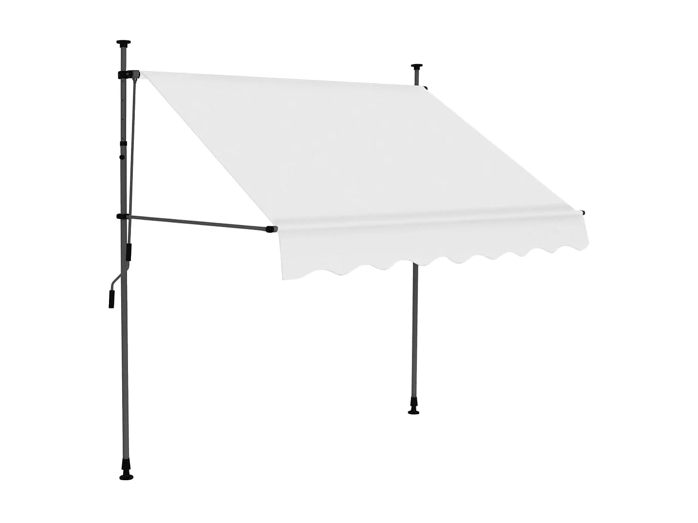 Luifel handmatig uitschuifbaar met LED 150 cm crèmekleurig NL930864