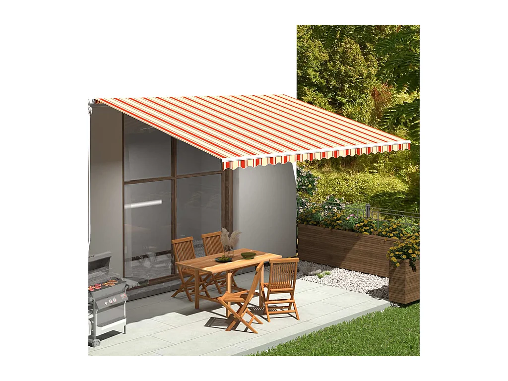 Tissu de remplacement pour auvent Jaune et orange 5x3,5 m WVGQ5659