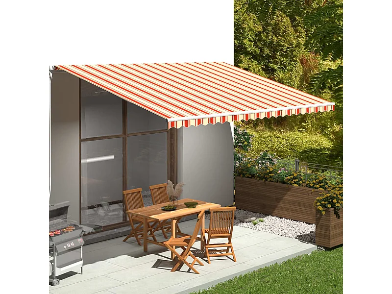 Tissu de remplacement pour auvent Jaune et orange 5x3,5 m WVGQ5659